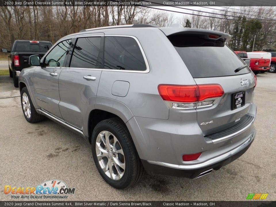 2020 Jeep Grand Cherokee Summit 4x4 Billet Silver Metallic / Dark Sienna Brown/Black Photo #7