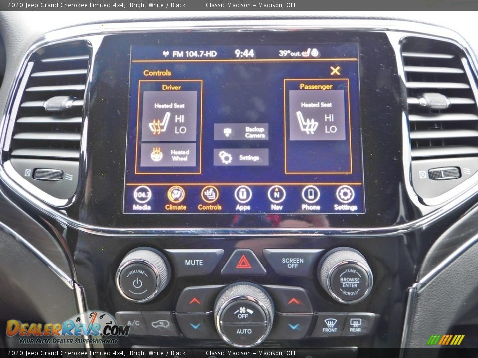 2020 Jeep Grand Cherokee Limited 4x4 Bright White / Black Photo #14