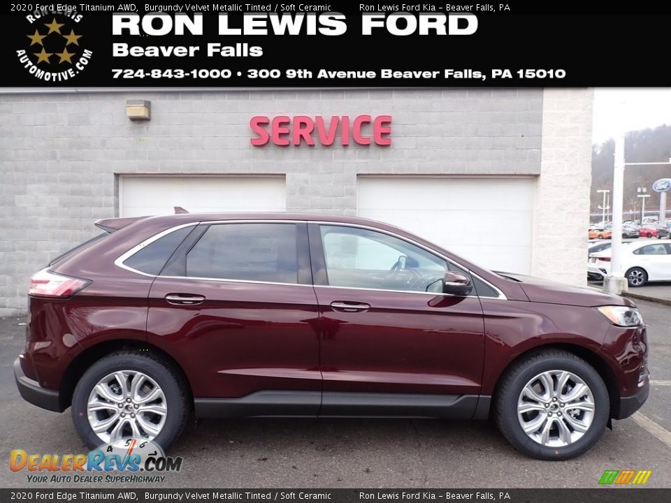 2020 Ford Edge Titanium AWD Burgundy Velvet Metallic Tinted / Soft Ceramic Photo #1