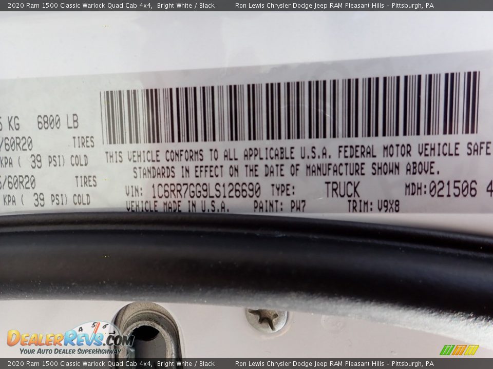 2020 Ram 1500 Classic Warlock Quad Cab 4x4 Bright White / Black Photo #20