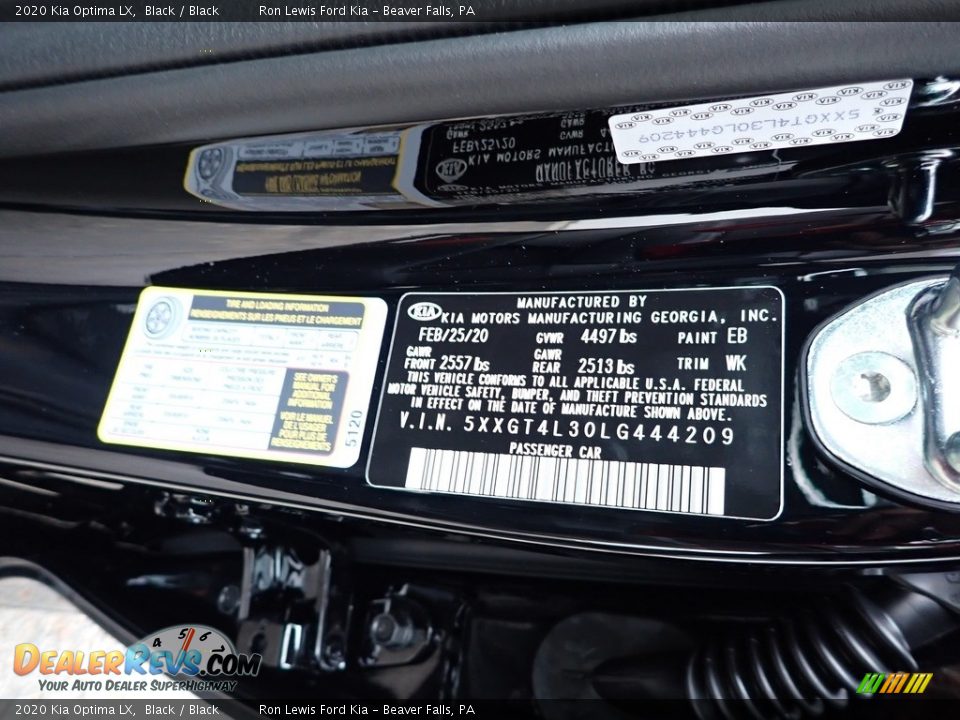 2020 Kia Optima LX Black / Black Photo #11
