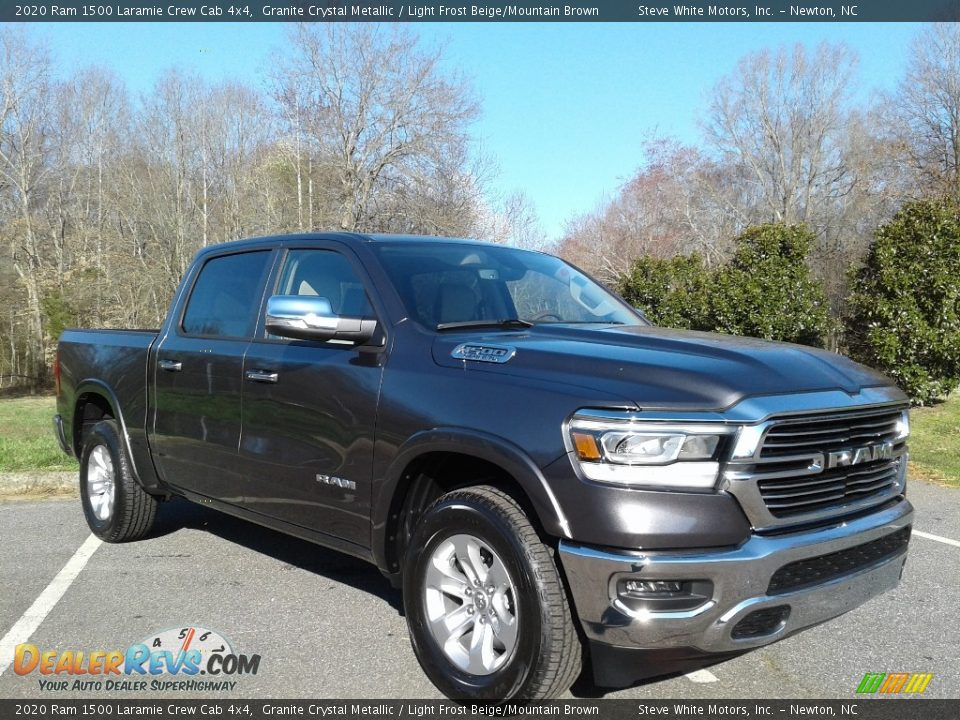 2020 Ram 1500 Laramie Crew Cab 4x4 Granite Crystal Metallic / Light Frost Beige/Mountain Brown Photo #4