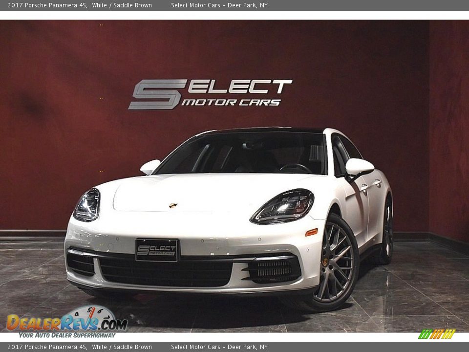 2017 Porsche Panamera 4S White / Saddle Brown Photo #1