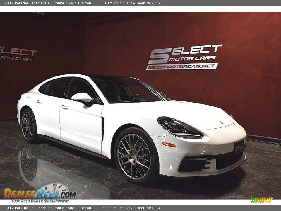 2017 Porsche Panamera 4S White / Saddle Brown Photo #3