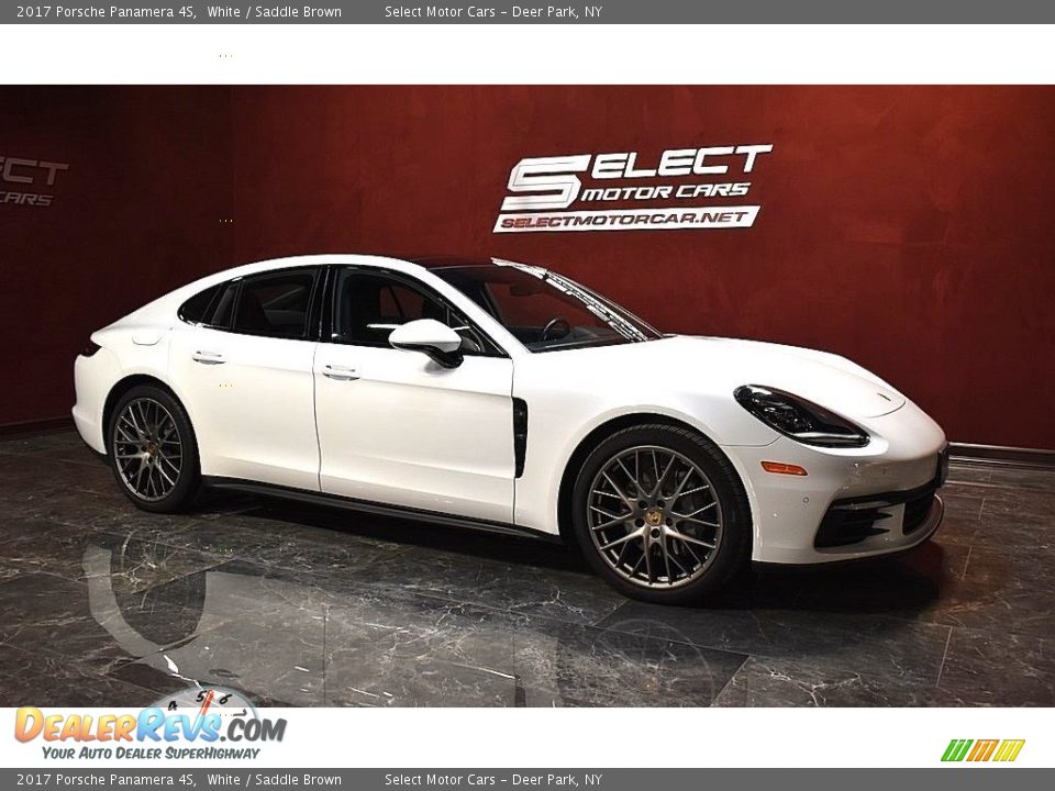 2017 Porsche Panamera 4S White / Saddle Brown Photo #4