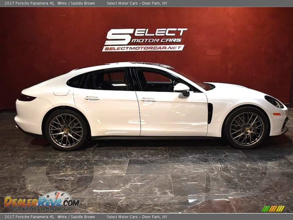 2017 Porsche Panamera 4S White / Saddle Brown Photo #5