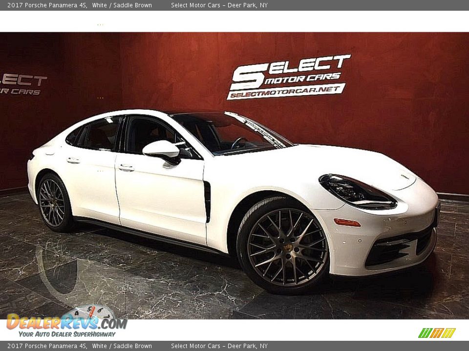 2017 Porsche Panamera 4S White / Saddle Brown Photo #10