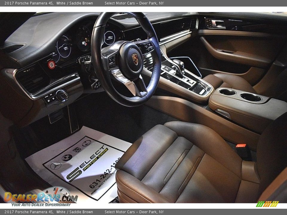 2017 Porsche Panamera 4S White / Saddle Brown Photo #14