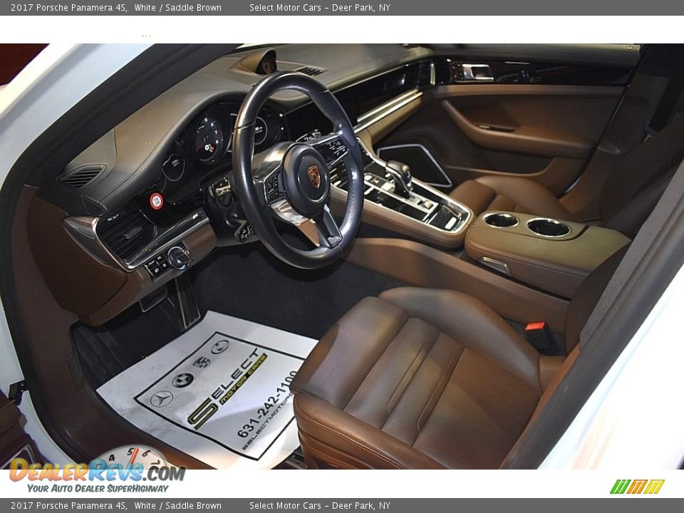 2017 Porsche Panamera 4S White / Saddle Brown Photo #15