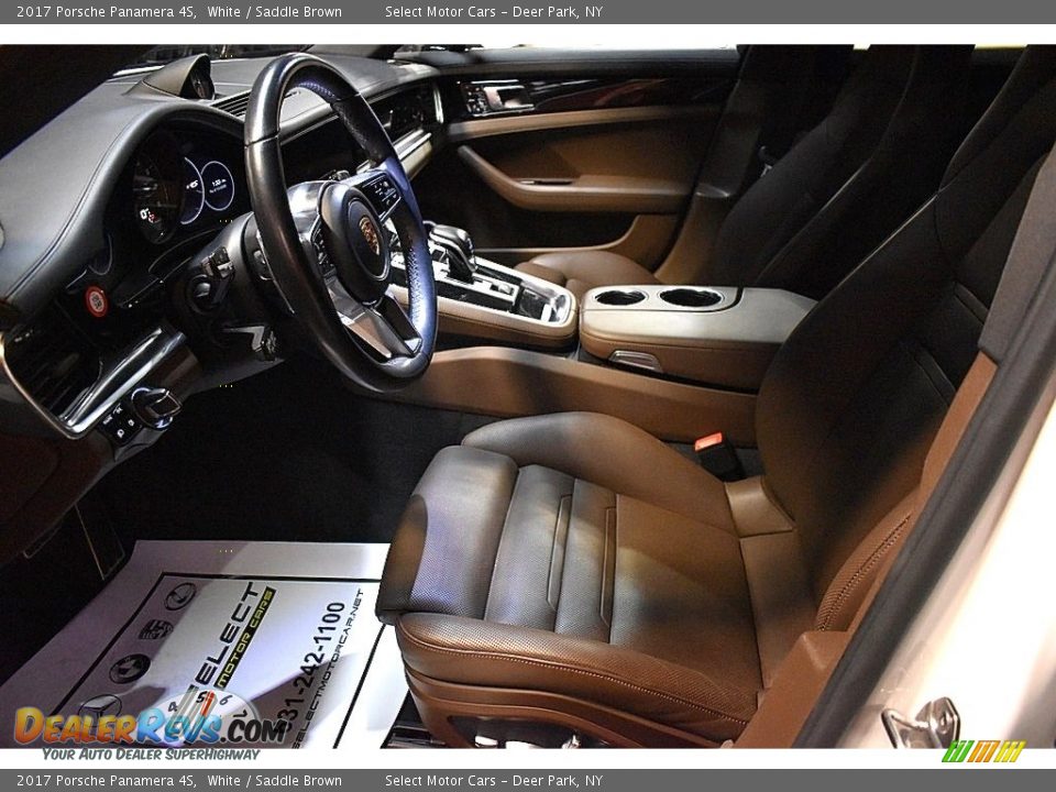 2017 Porsche Panamera 4S White / Saddle Brown Photo #16