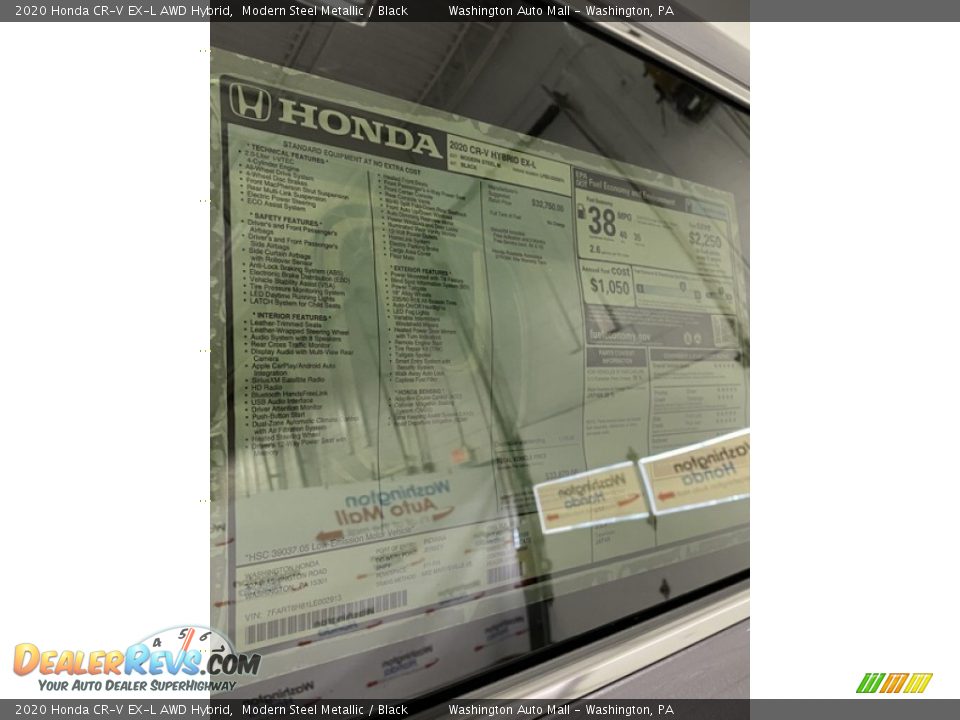 2020 Honda CR-V EX-L AWD Hybrid Modern Steel Metallic / Black Photo #16