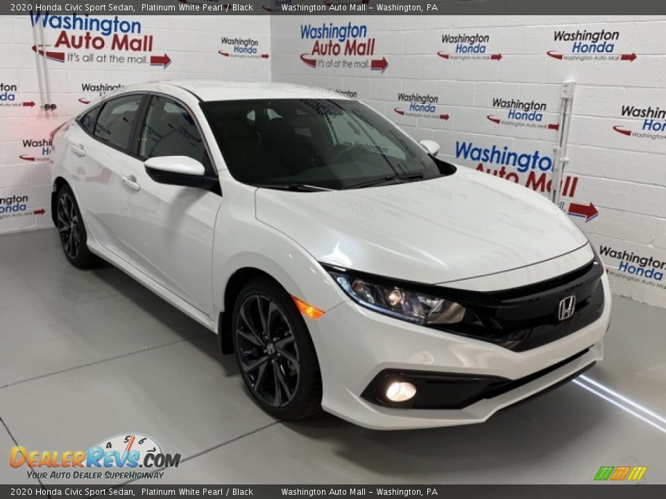 2020 Honda Civic Sport Sedan Platinum White Pearl / Black Photo #2