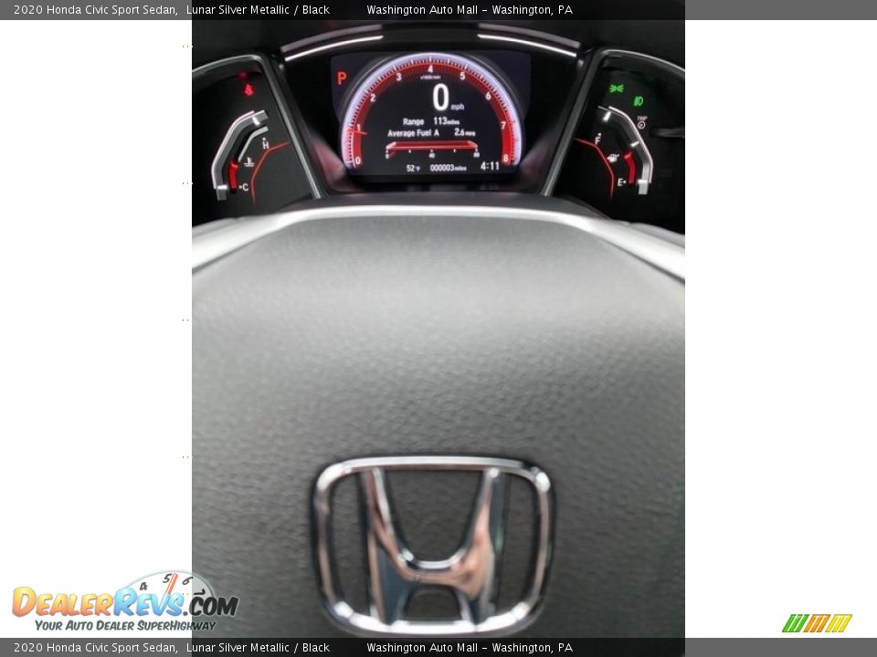 2020 Honda Civic Sport Sedan Lunar Silver Metallic / Black Photo #24