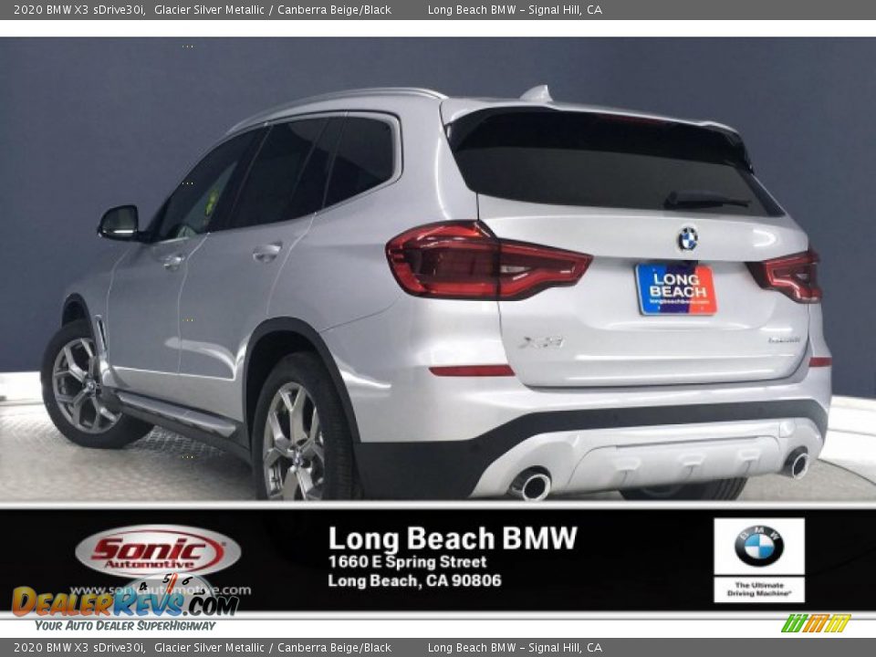2020 BMW X3 sDrive30i Glacier Silver Metallic / Canberra Beige/Black Photo #2