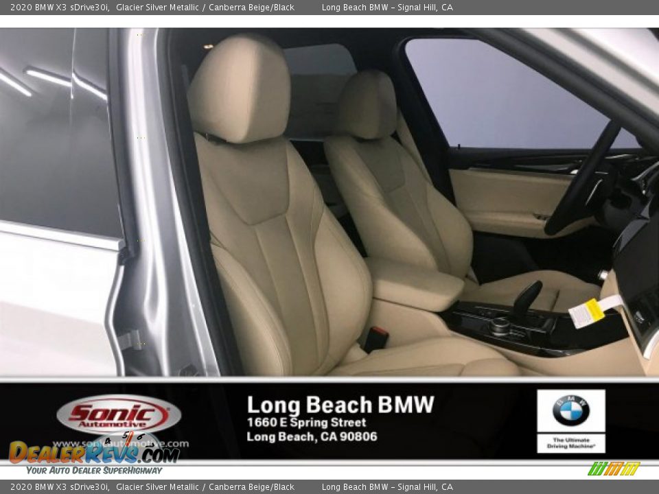 2020 BMW X3 sDrive30i Glacier Silver Metallic / Canberra Beige/Black Photo #7