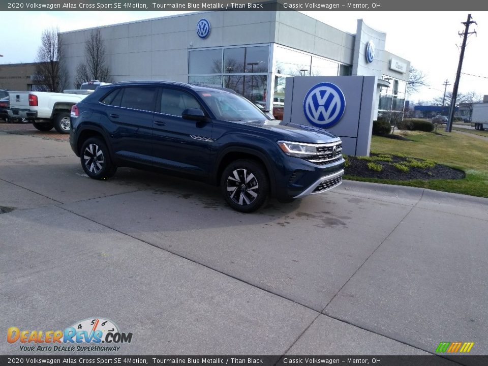 2020 Volkswagen Atlas Cross Sport SE 4Motion Tourmaline Blue Metallic / Titan Black Photo #2