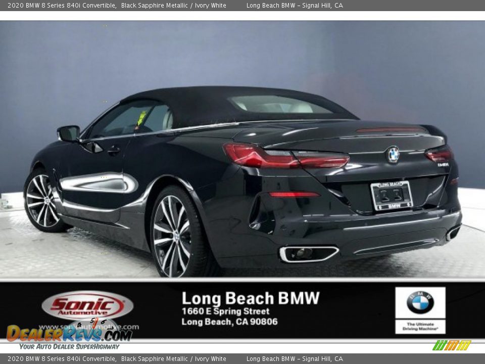 2020 BMW 8 Series 840i Convertible Black Sapphire Metallic / Ivory White Photo #2