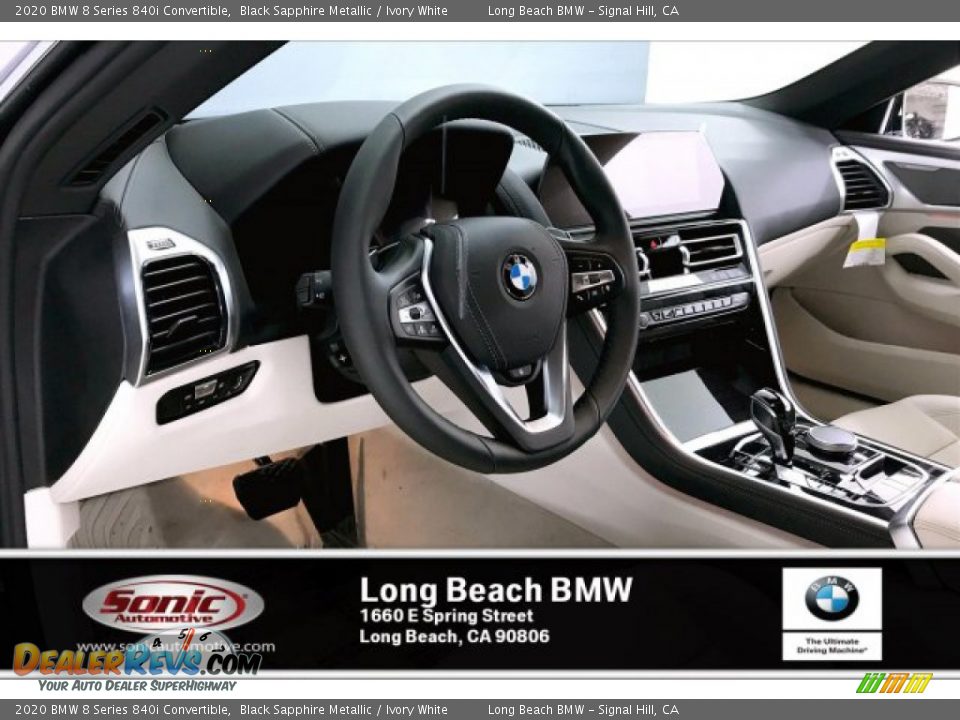 2020 BMW 8 Series 840i Convertible Black Sapphire Metallic / Ivory White Photo #4
