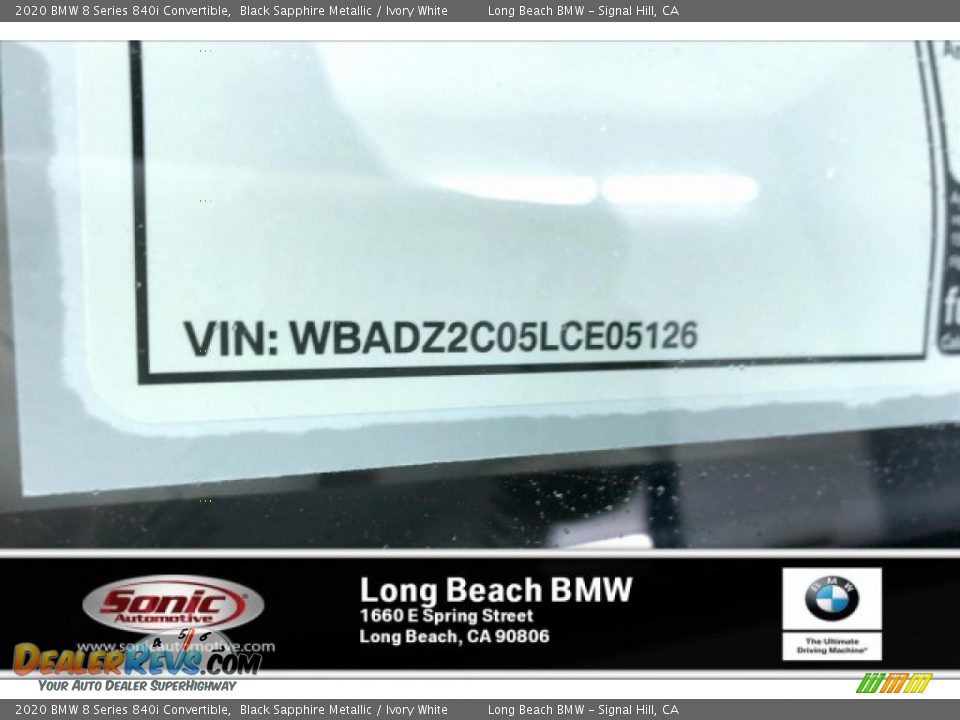 2020 BMW 8 Series 840i Convertible Black Sapphire Metallic / Ivory White Photo #11