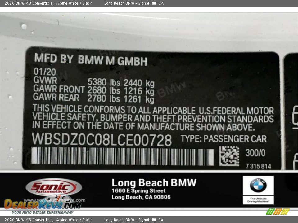 2020 BMW M8 Convertible Alpine White / Black Photo #11