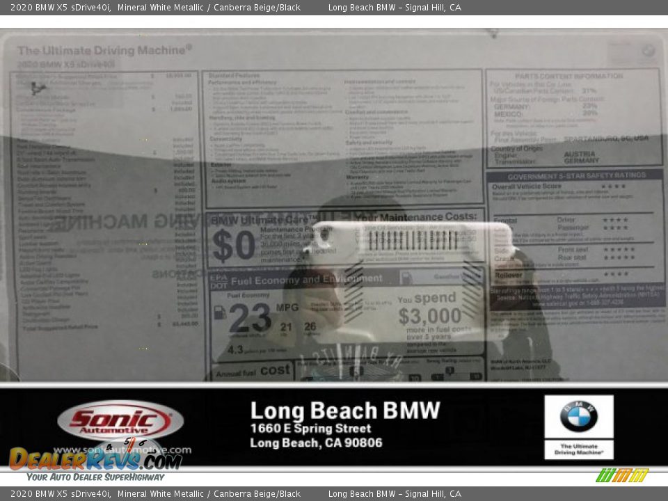 2020 BMW X5 sDrive40i Mineral White Metallic / Canberra Beige/Black Photo #10