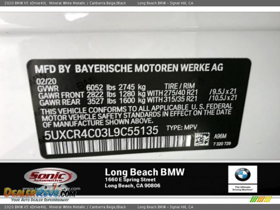 2020 BMW X5 sDrive40i Mineral White Metallic / Canberra Beige/Black Photo #11