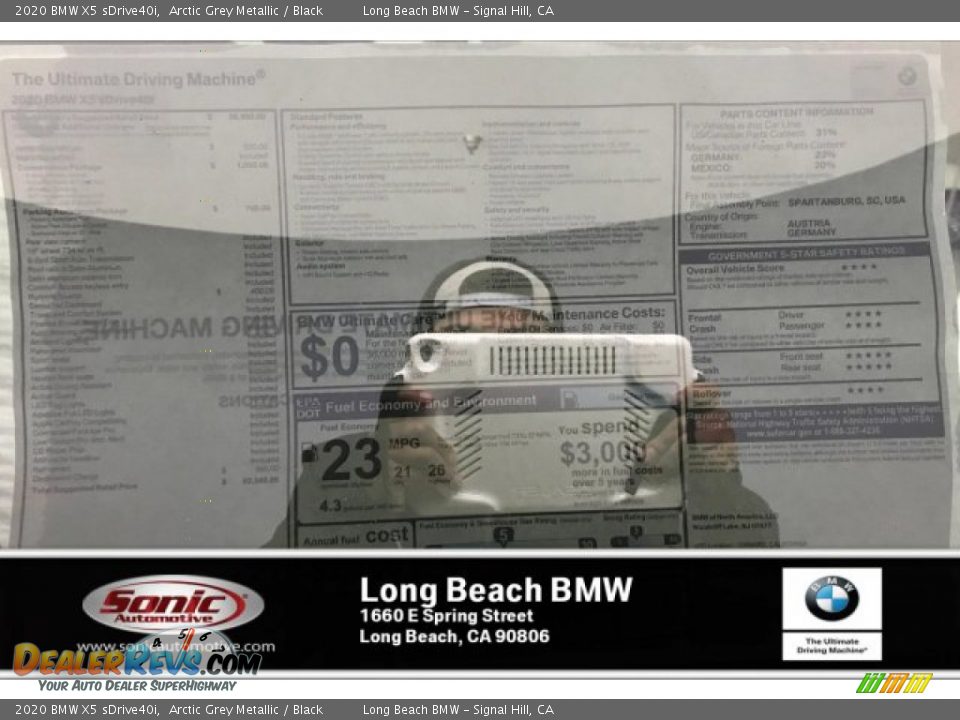 2020 BMW X5 sDrive40i Arctic Grey Metallic / Black Photo #10