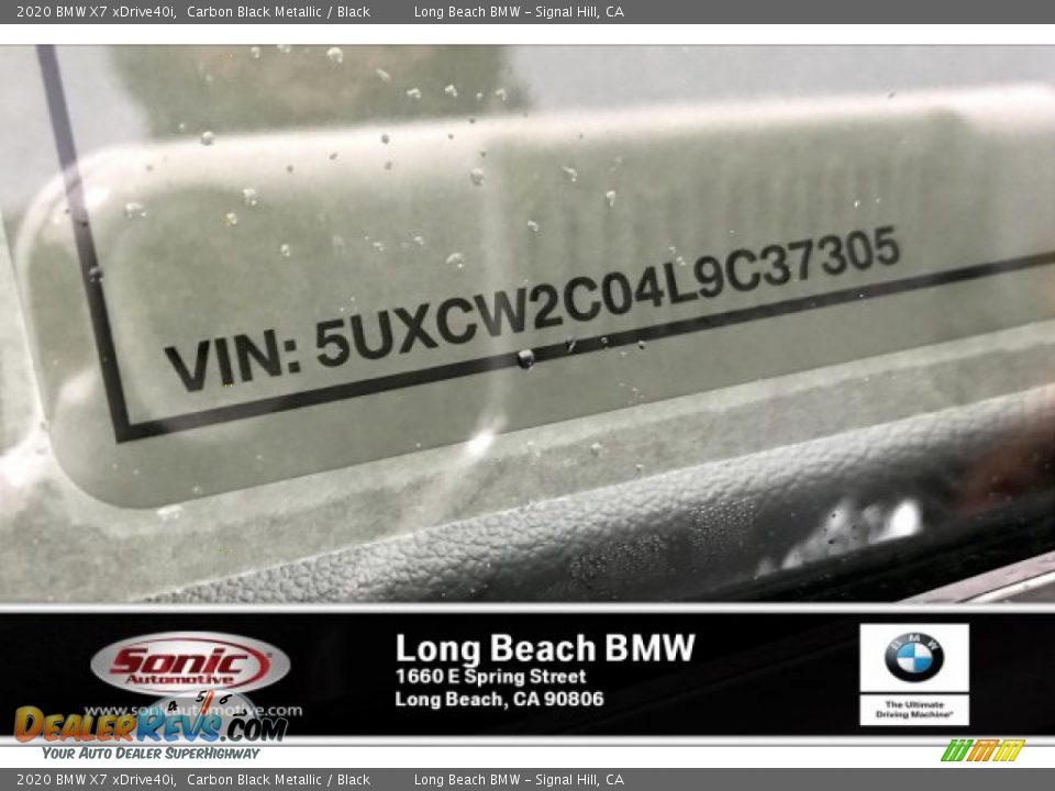 2020 BMW X7 xDrive40i Carbon Black Metallic / Black Photo #11