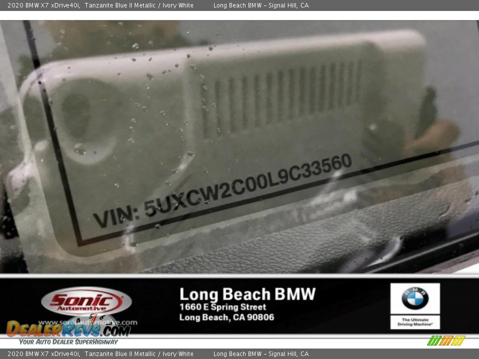 2020 BMW X7 xDrive40i Tanzanite Blue II Metallic / Ivory White Photo #11