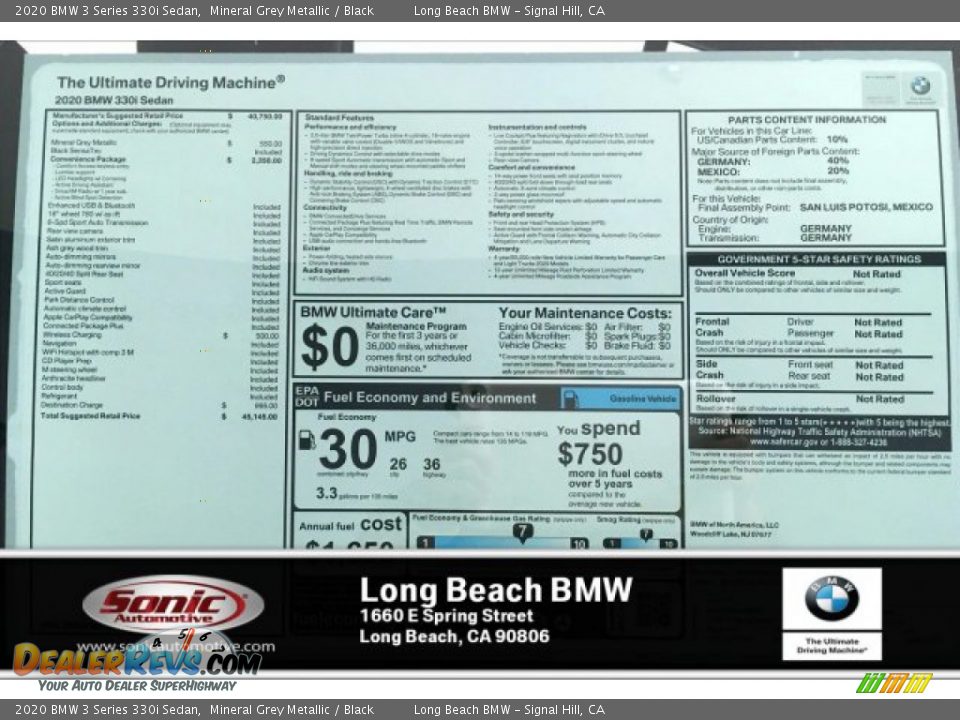 2020 BMW 3 Series 330i Sedan Mineral Grey Metallic / Black Photo #10