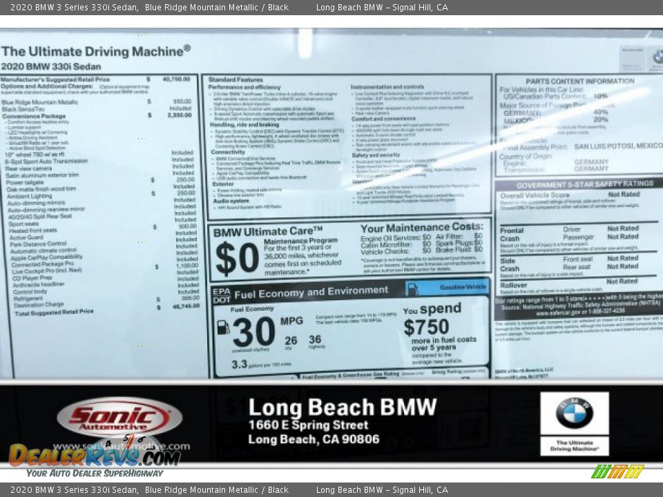 2020 BMW 3 Series 330i Sedan Blue Ridge Mountain Metallic / Black Photo #10