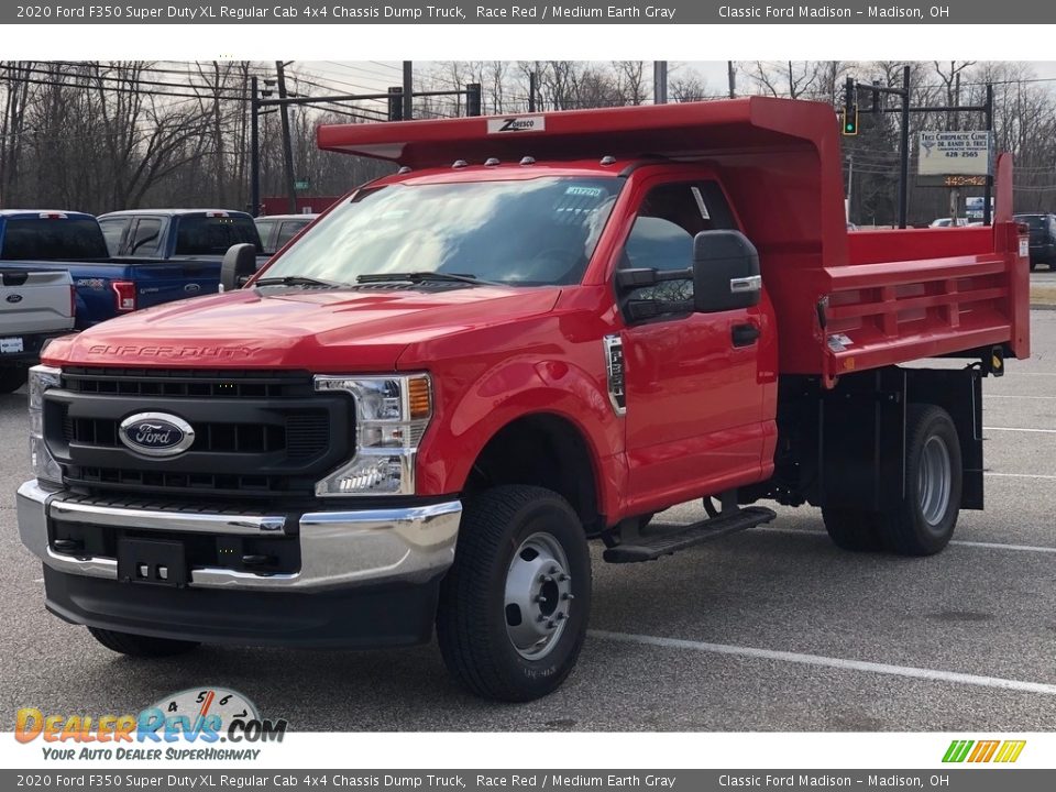 2020 Ford F350 Super Duty XL Regular Cab 4x4 Chassis Dump Truck Race Red / Medium Earth Gray Photo #4