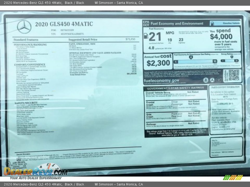 2020 Mercedes-Benz GLS 450 4Matic Black / Black Photo #10