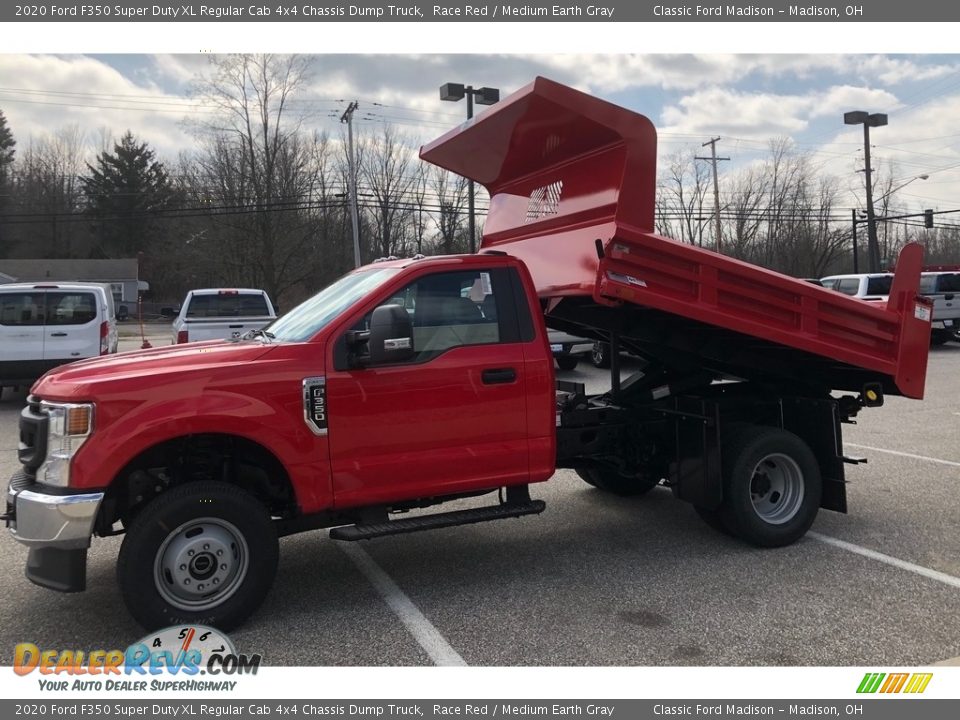 2020 Ford F350 Super Duty XL Regular Cab 4x4 Chassis Dump Truck Race Red / Medium Earth Gray Photo #13