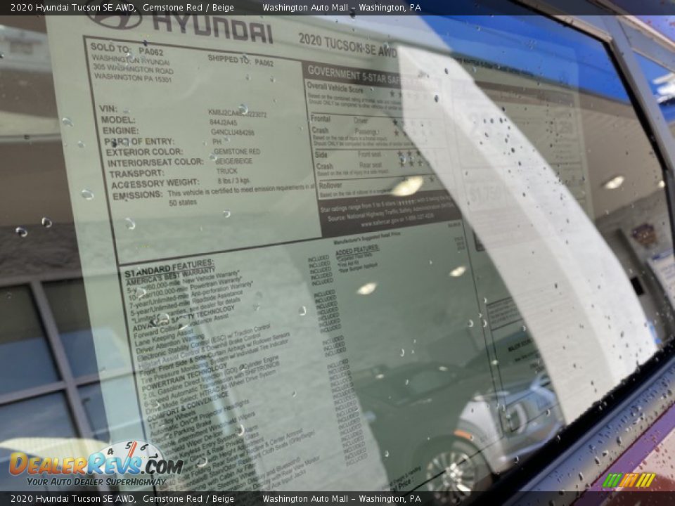2020 Hyundai Tucson SE AWD Gemstone Red / Beige Photo #12