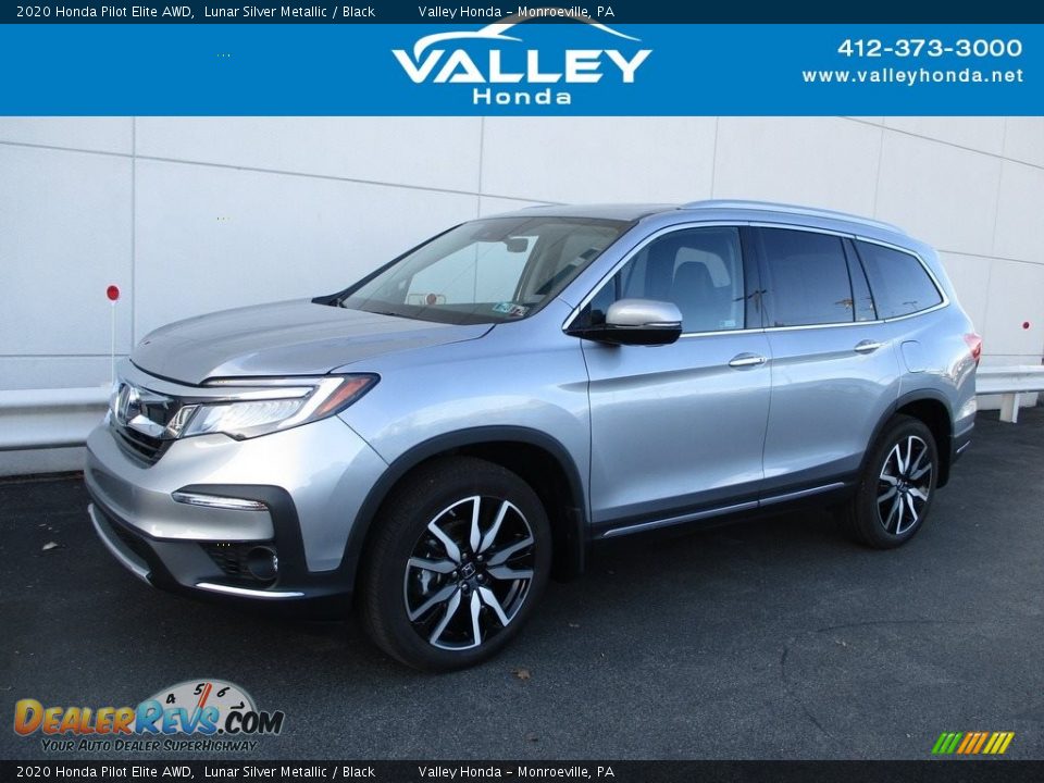 2020 Honda Pilot Elite AWD Lunar Silver Metallic / Black Photo #1