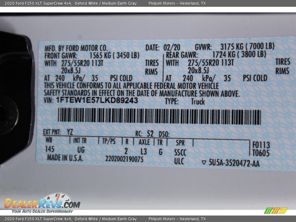 2020 Ford F150 XLT SuperCrew 4x4 Oxford White / Medium Earth Gray Photo #23