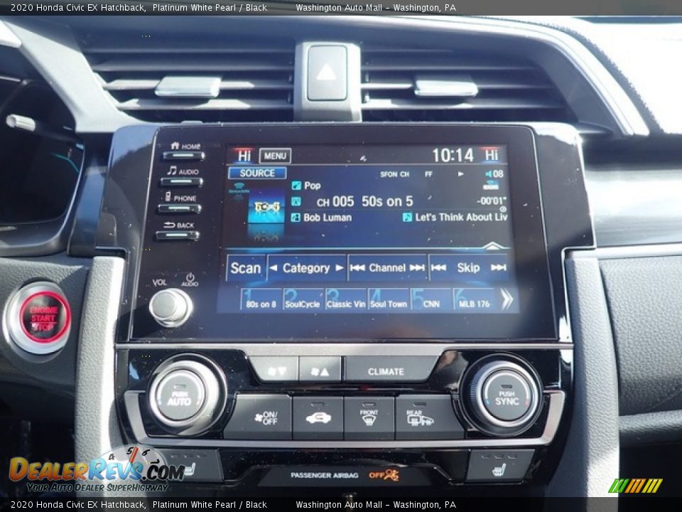 2020 Honda Civic EX Hatchback Platinum White Pearl / Black Photo #14