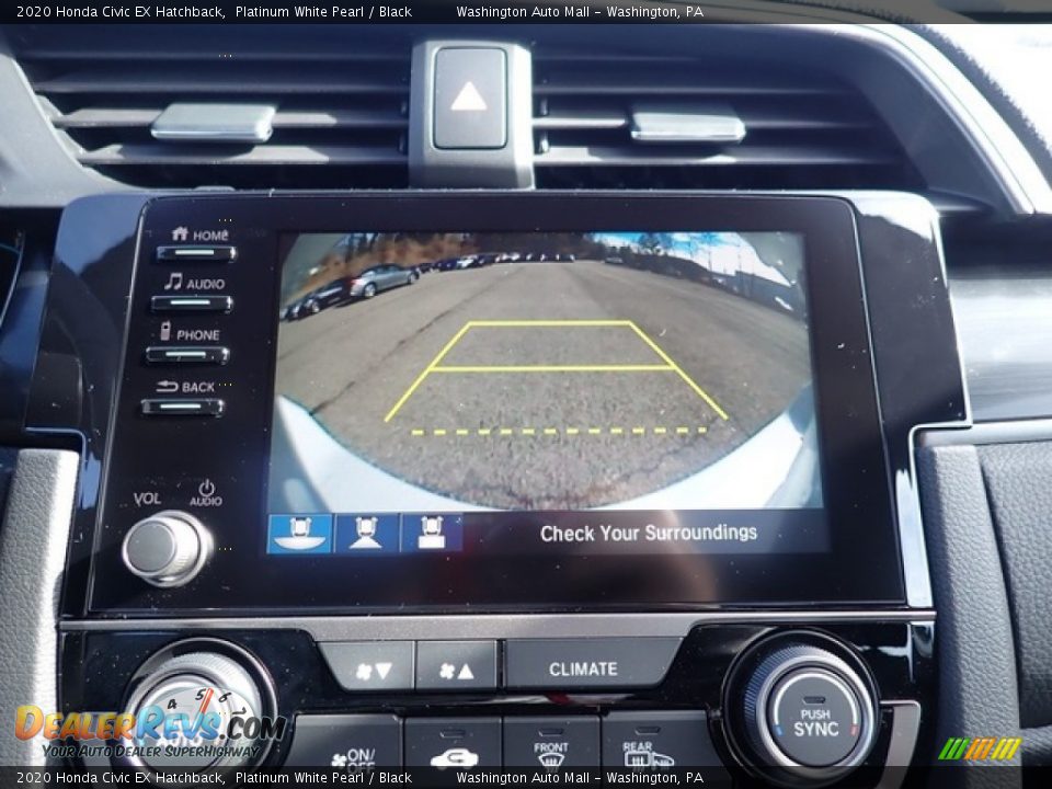 2020 Honda Civic EX Hatchback Platinum White Pearl / Black Photo #15