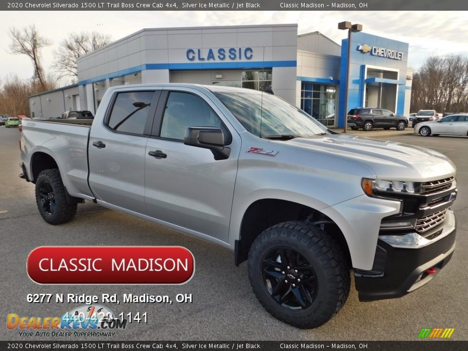 2020 Chevrolet Silverado 1500 LT Trail Boss Crew Cab 4x4 Silver Ice Metallic / Jet Black Photo #1