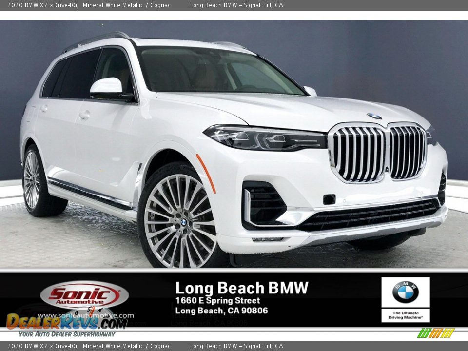 2020 BMW X7 xDrive40i Mineral White Metallic / Cognac Photo #1