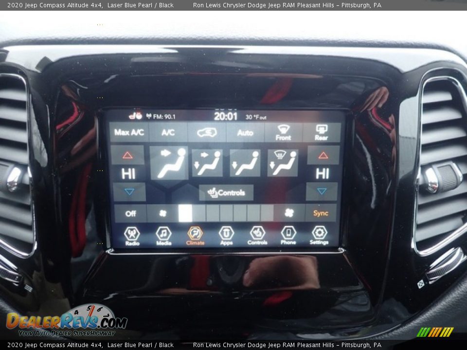2020 Jeep Compass Altitude 4x4 Laser Blue Pearl / Black Photo #16