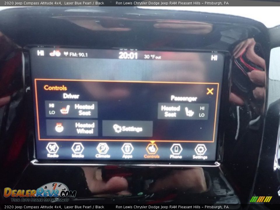 2020 Jeep Compass Altitude 4x4 Laser Blue Pearl / Black Photo #17