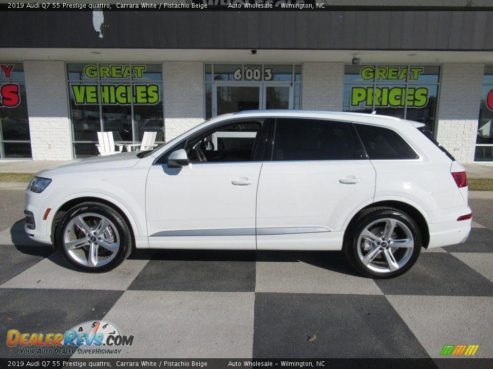 2019 Audi Q7 55 Prestige quattro Carrara White / Pistachio Beige Photo #1