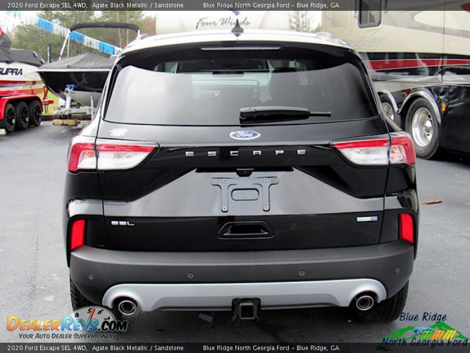 2020 Ford Escape SEL 4WD Agate Black Metallic / Sandstone Photo #4