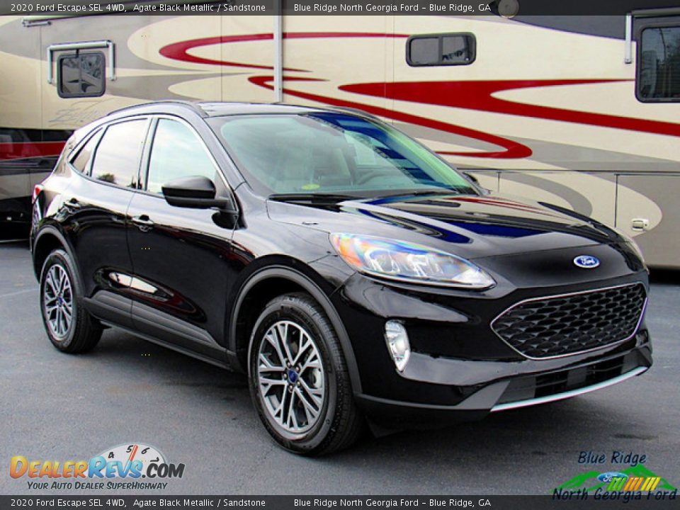 2020 Ford Escape SEL 4WD Agate Black Metallic / Sandstone Photo #7