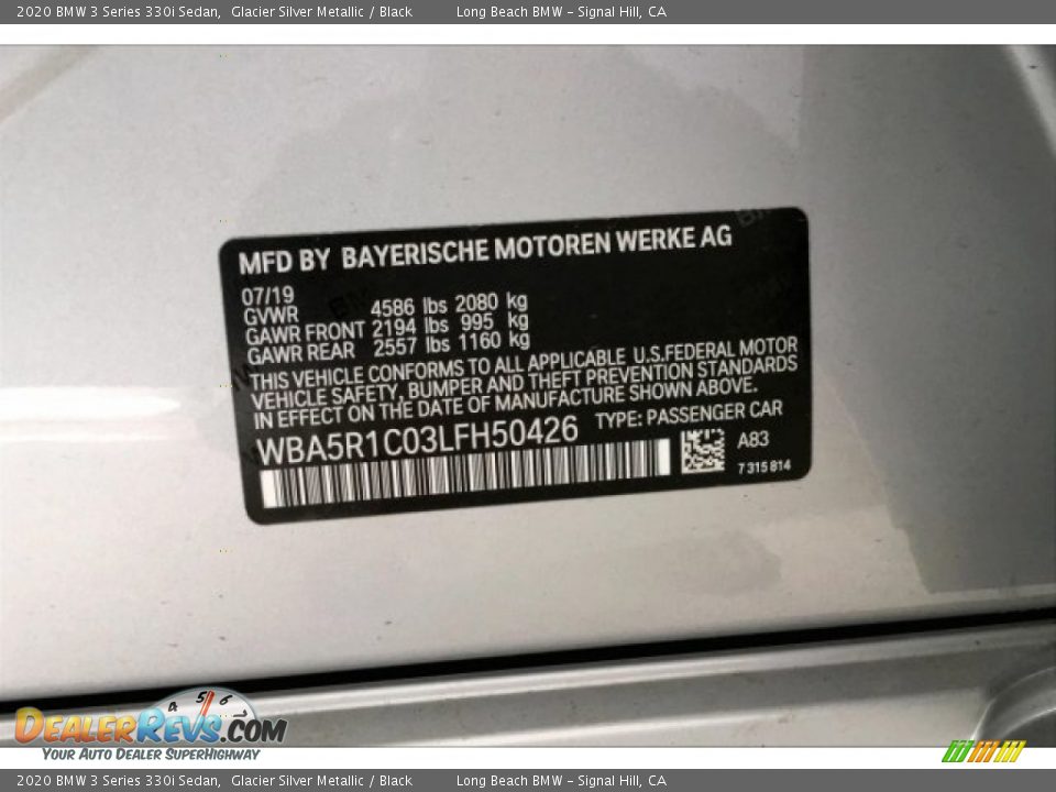 2020 BMW 3 Series 330i Sedan Glacier Silver Metallic / Black Photo #11