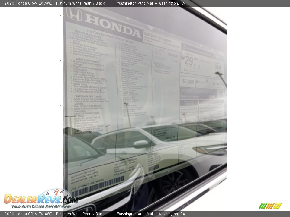 2020 Honda CR-V EX AWD Platinum White Pearl / Black Photo #15