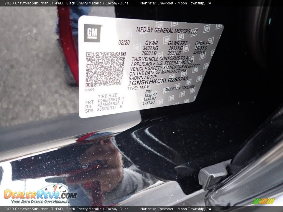 2020 Chevrolet Suburban LT 4WD Black Cherry Metallic / Cocoa/­Dune Photo #16