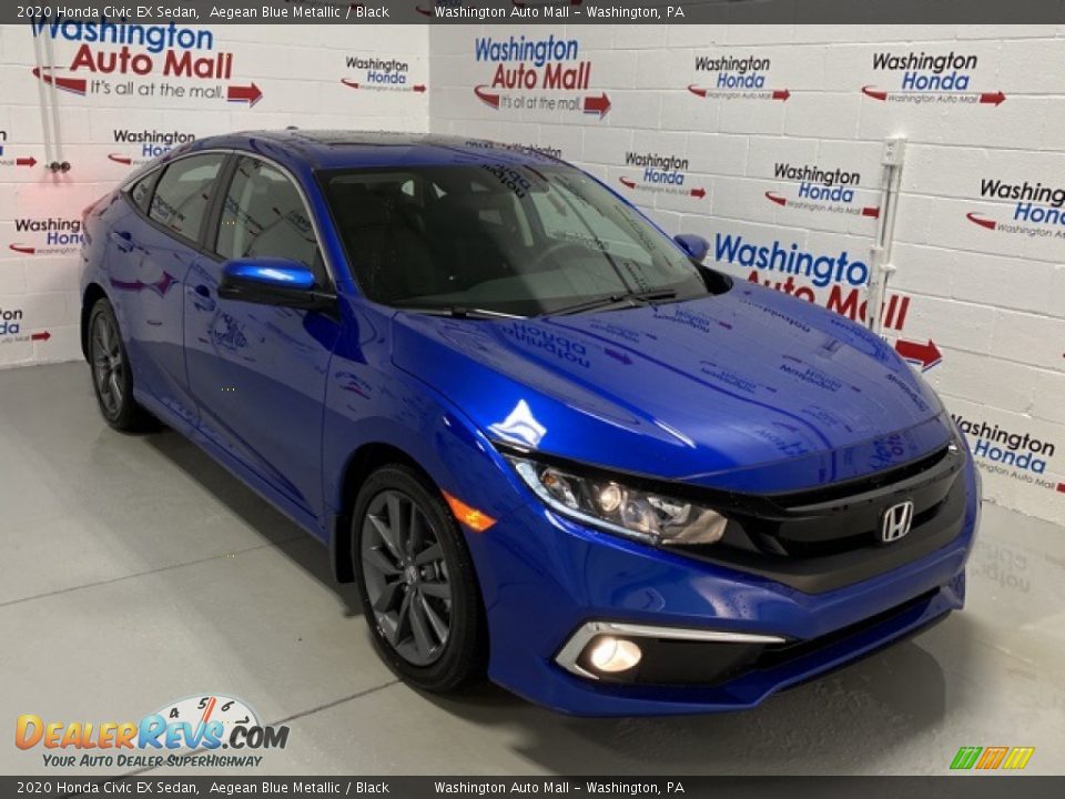 2020 Honda Civic EX Sedan Aegean Blue Metallic / Black Photo #2